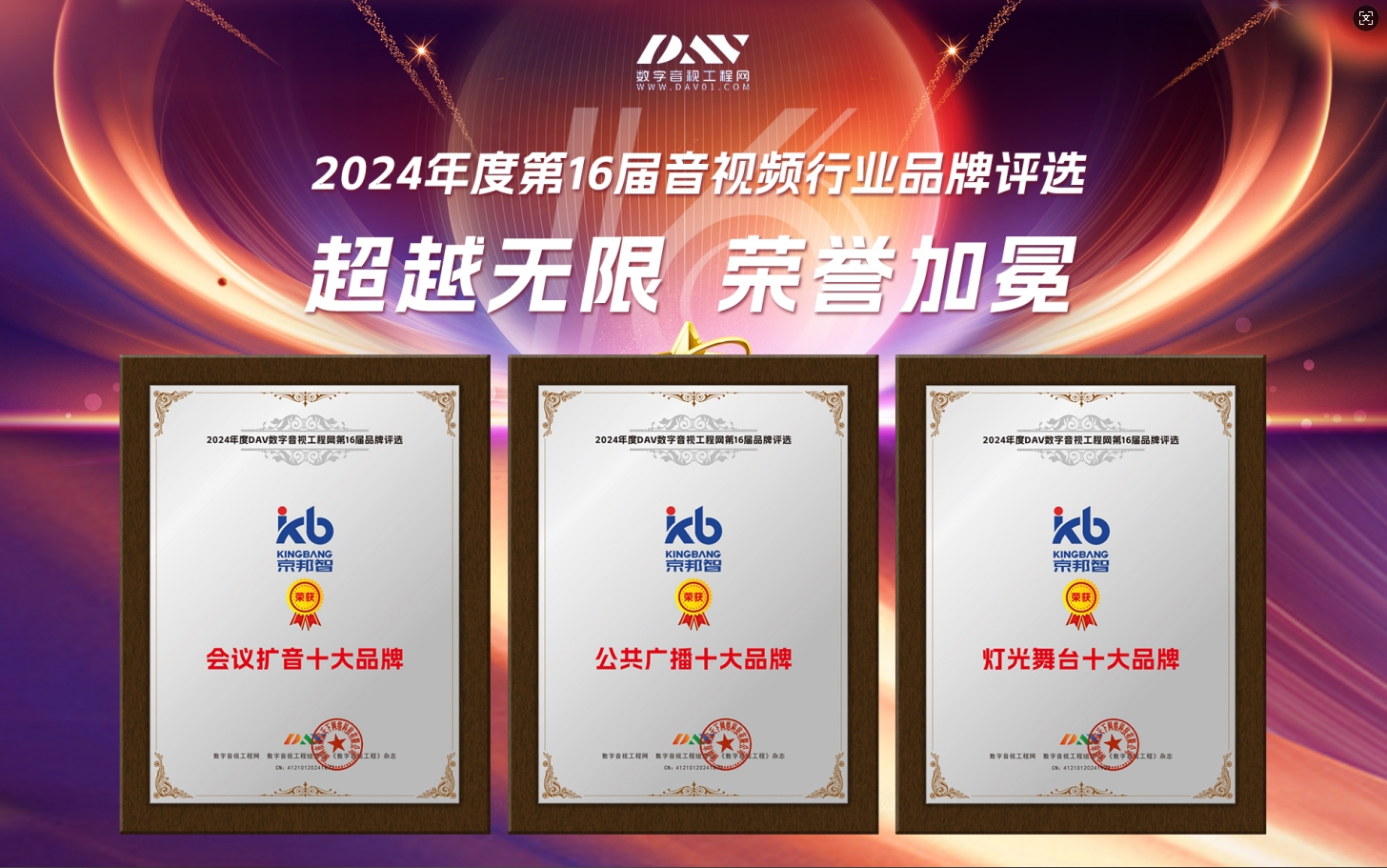 【超越無限 榮譽(yù)加冕】京邦電子再添3個音視頻行業(yè)獎項(xiàng)